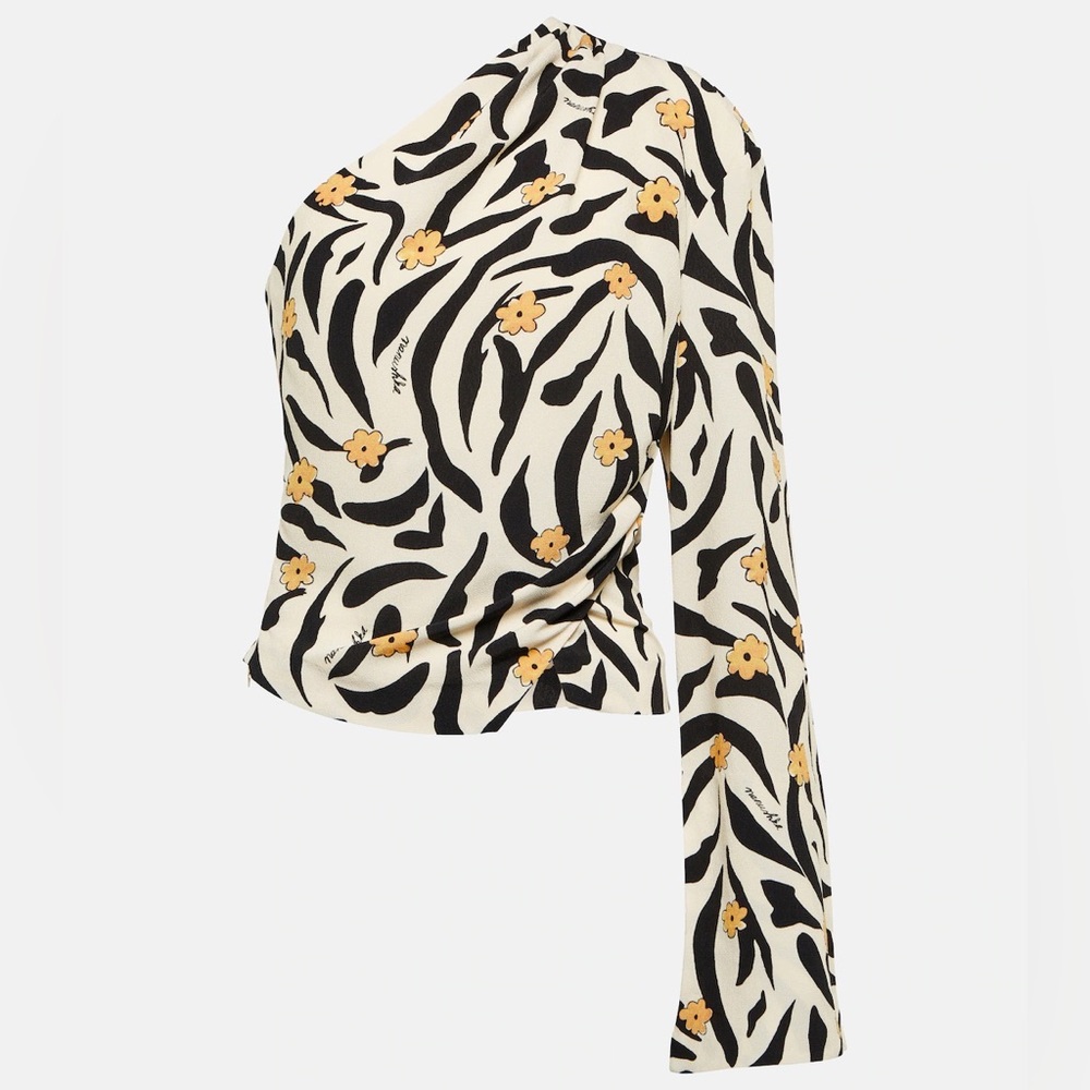 NEW with tags Nanushka Laurine One-Shoulder Printed Top in Size Small